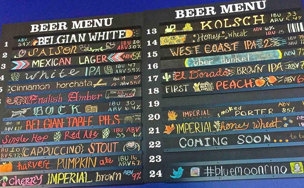 Moon River Brewing Company menu