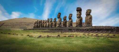 Easter island statues