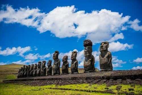 Stone statues of people