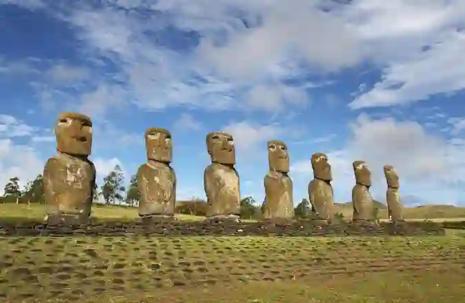 Easter Island Ahu Akivi Moai Monolith Statue